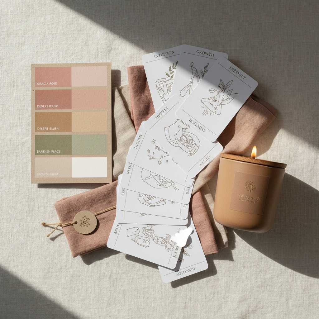 La Caja La Gracia - Edición 2026 con tarjetas ilustradas, paleta de colores y vela aromática